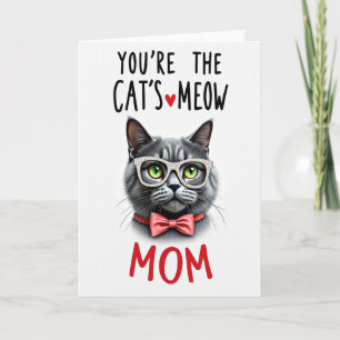Carte Maman Chat Étincelant