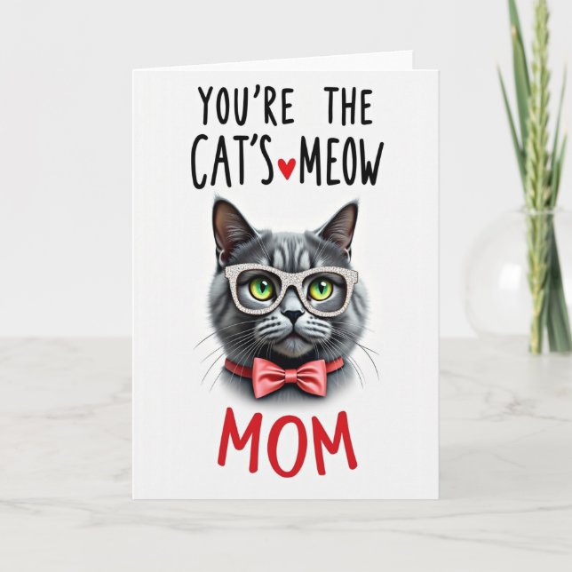 Carte Maman Chat Étincelant (Devant)