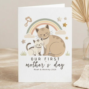 Carte Maman Chaton Premier Jour de la Fête des Mères Pas