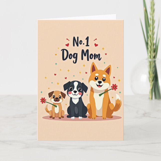 Carte Maman Chérie de Chien (Devant)