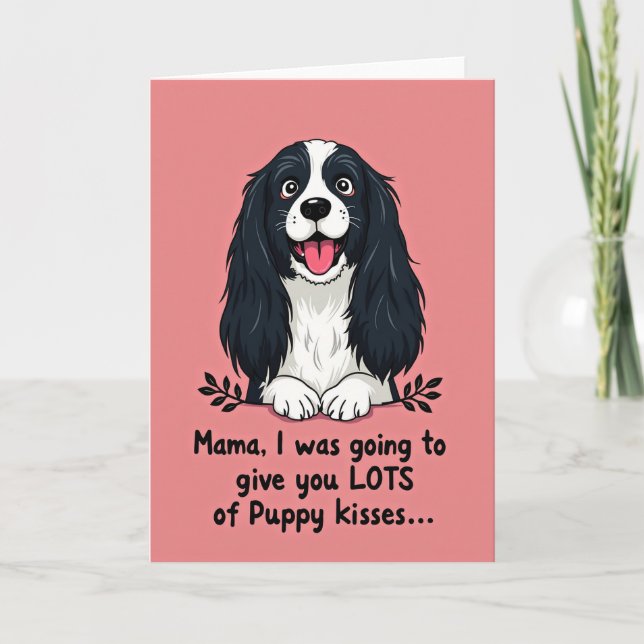 Carte "Maman Chien Beaucoup De Bisous" (Devant)