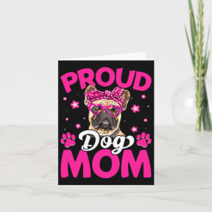 Carte Maman Chien Bouledogue Français Bun Décoiffé Fête 