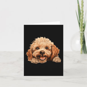 Carte Maman Chien Caniche Jouet Papa Regardant Chiot