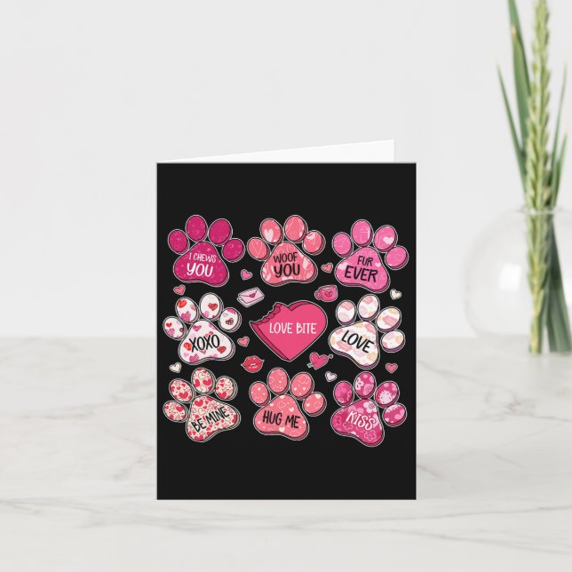 Carte Maman Chien de la Saint-Valentin Cœur Empreinte de (Devant)
