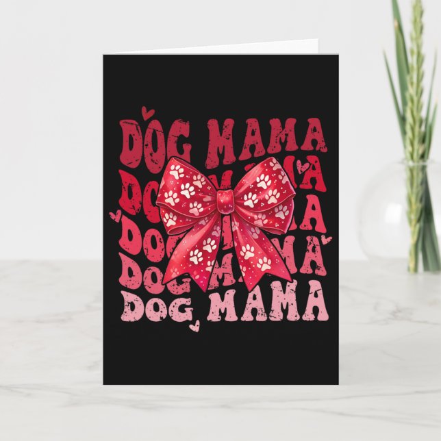 Carte Maman Chien Saint-Valentin Coquette Arc Maman Chie (Devant)