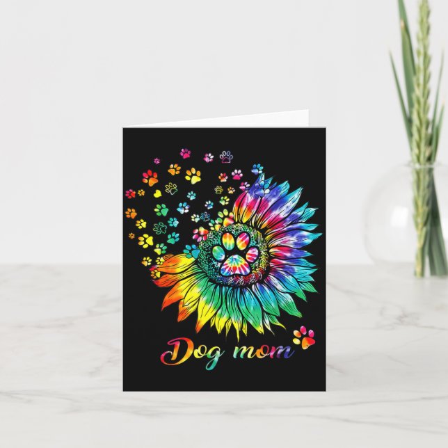 Carte Maman Chien Spirale Empreintes de Pattes de Chien  (Devant)