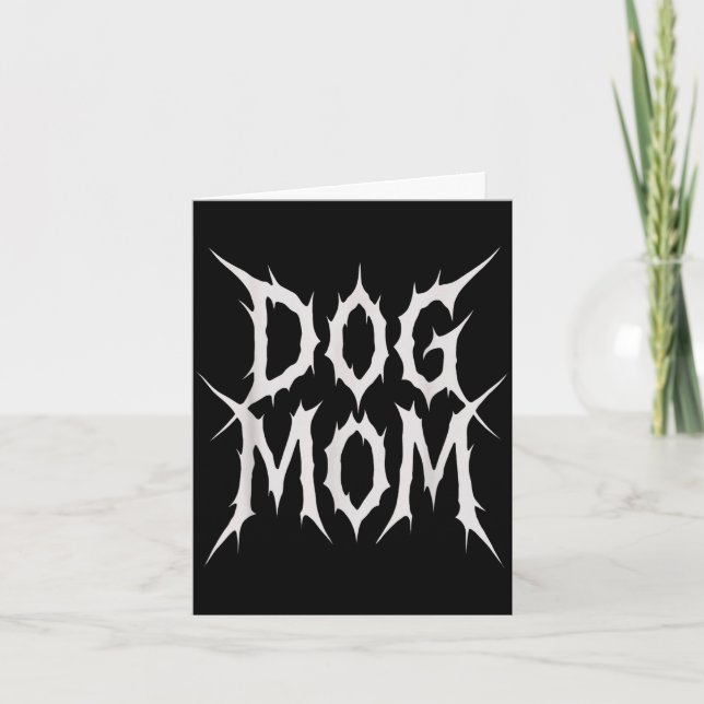 Carte Maman chien style metal gothique drôle conception  (Devant)