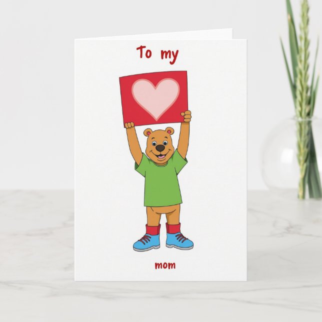 Carte Maman Cœur d'Ours Mignon (Devant)