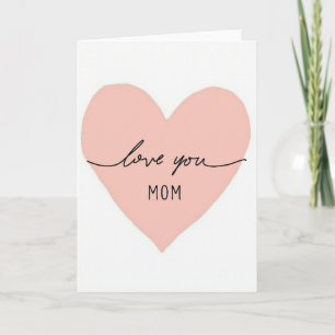 Carte Maman Cœur Pastel Doux