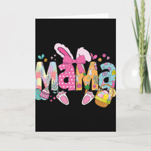 Carte Maman Coquette Lapin à ruban de Pâques Maman drôle