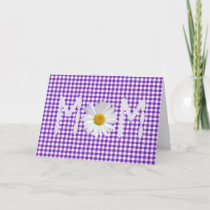 Carte Maman Daisy sur En vichy violet et blanc