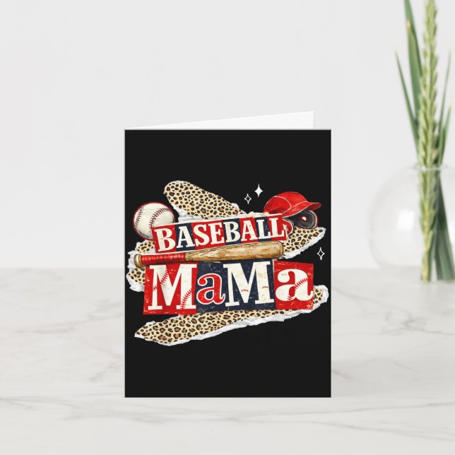 Carte Maman de baseball léopard jour de match saison de  (Devant)