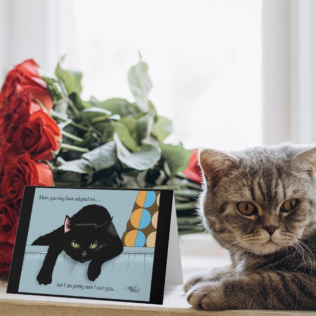 Carte Maman de chat la plus géniale drôle noire Mère Fêt (Créateur téléchargé)