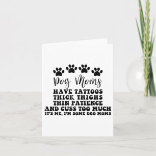 Carte Maman De Chien Avec Des Tatouages De Jolies Yeux É