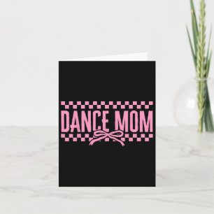 Carte Maman de danse rétro Coquette Nœud à carreaux Dans