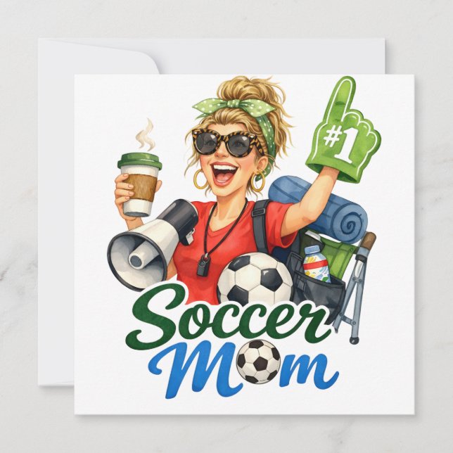 Carte Maman de foot drôle  (Devant)