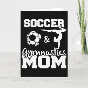 Carte Maman de foot et de gymnastique Footballeuse drôle