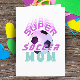 Carte Maman de foot super sport rose Fête des mères 