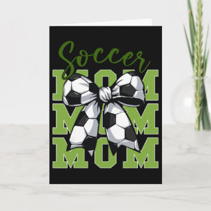 Carte Maman de footballeur jeunesse Coquette Nœud Mignon