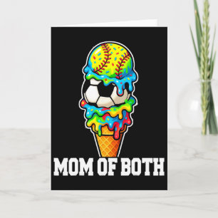 Carte Maman de footballeur softball Glace qui coule Jour