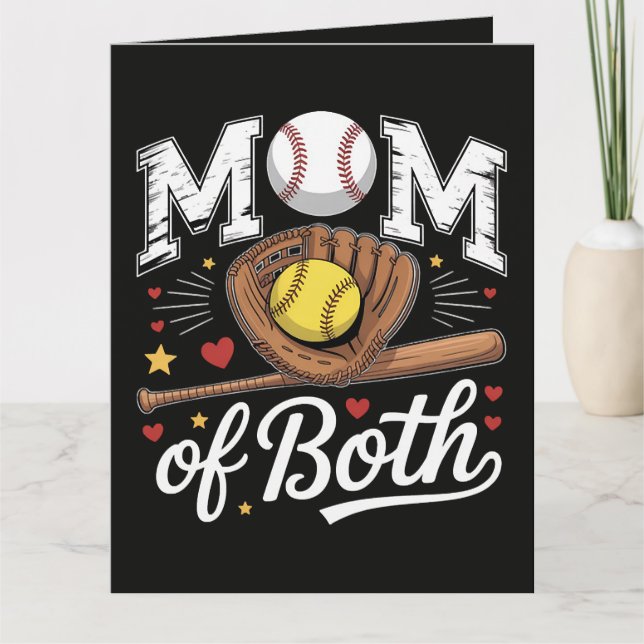 Carte Maman de jour de match de baseball et softball  (Devant)
