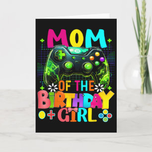 Carte Maman de la fille d'anniversaire Joueuse de jeux v