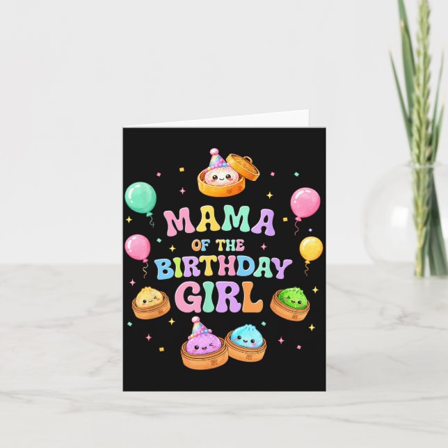 Carte Maman de la fille d'anniversaire kawaii dumpling s (Devant)