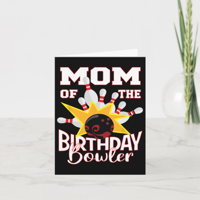 Carte Maman De L'Anniversaire Bowler Kid Bowling Party (Devant)