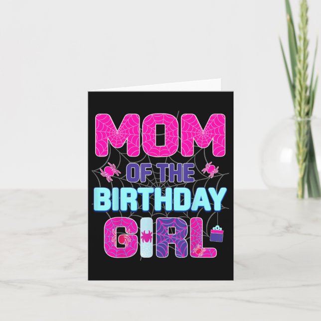 Carte Maman De L'Anniversaire Fille Mignonne Araignée Fa (Devant)