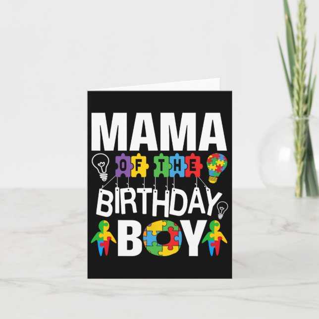Carte Maman De L'Anniversaire Garçon Autisme Maman (Devant)