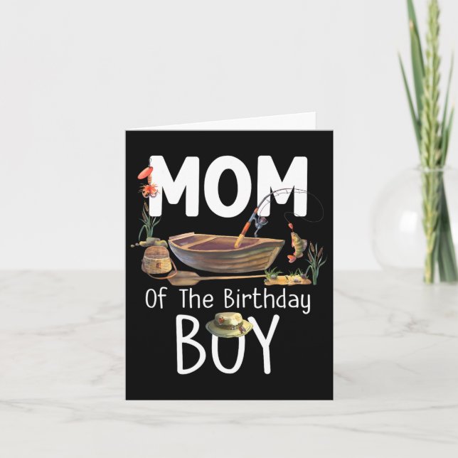 Carte Maman De L'Anniversaire Garçon Pêche Anniversaire  (Devant)