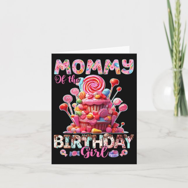 Carte Maman De L'Anniversaire Pour Fille Sweet Candy Mat (Devant)