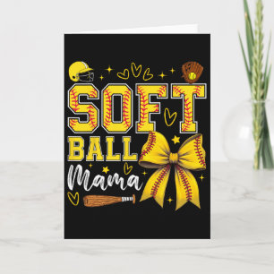 Carte Maman de softball Coquette Arc Maman de softball F