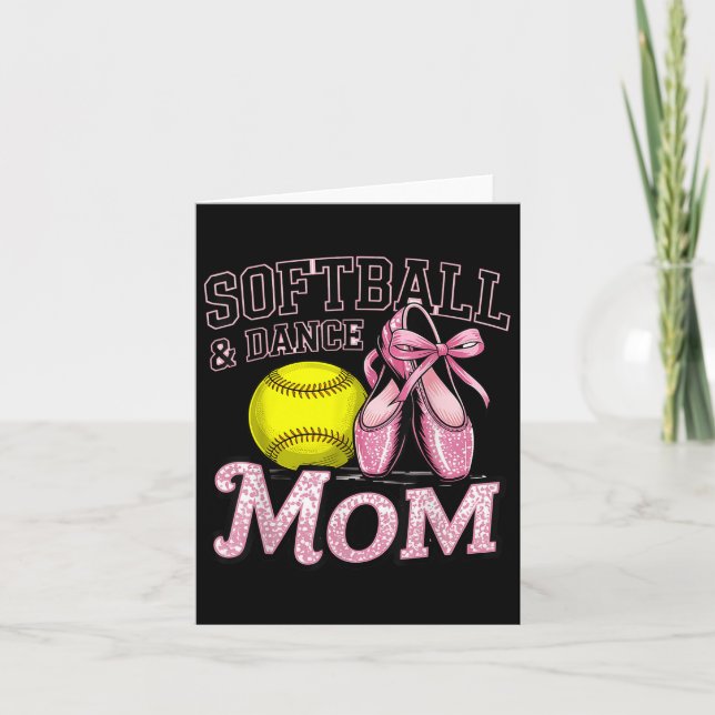 Carte Maman de softball et de danse Amoureux de softball (Devant)