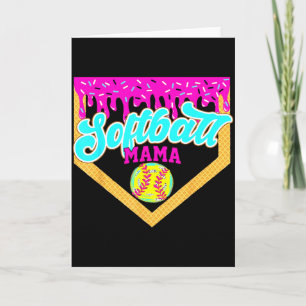 Carte Maman de softball goutte de glace Crème qui goutte