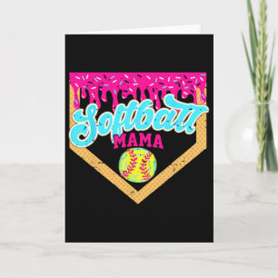 Carte Maman de softball goutte drôle journée de jeu soft
