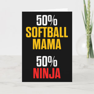 Carte Maman de softball Maman fière Joueuse d'équipe _1