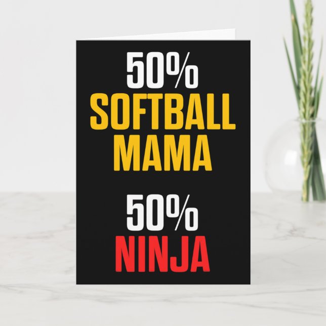 Carte Maman de softball Maman fière Joueuse d'équipe _1  (Devant)