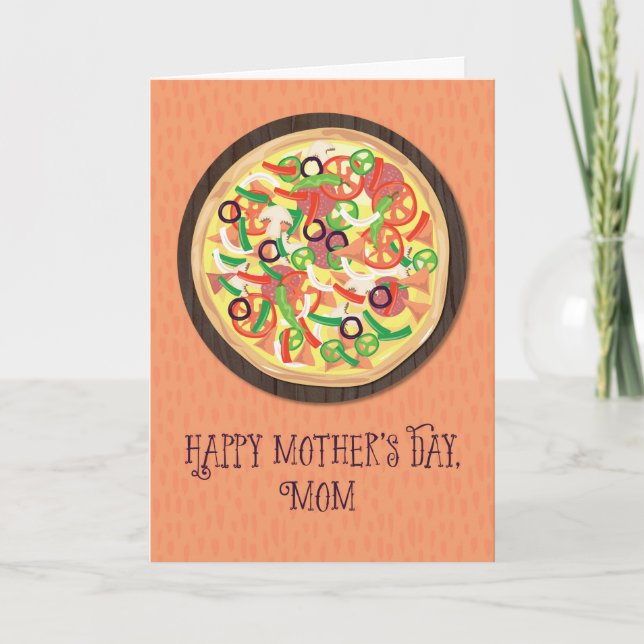 Carte Maman de Tween ou Ado Pizza fête des mères (Devant)