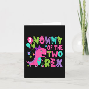 Carte Maman Des Deux Rex 2e Anniversaire Dinosaur T-r
