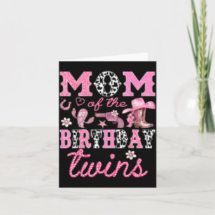Carte Maman des jumeaux d'anniversaire Cowgirl Rodeo Wes