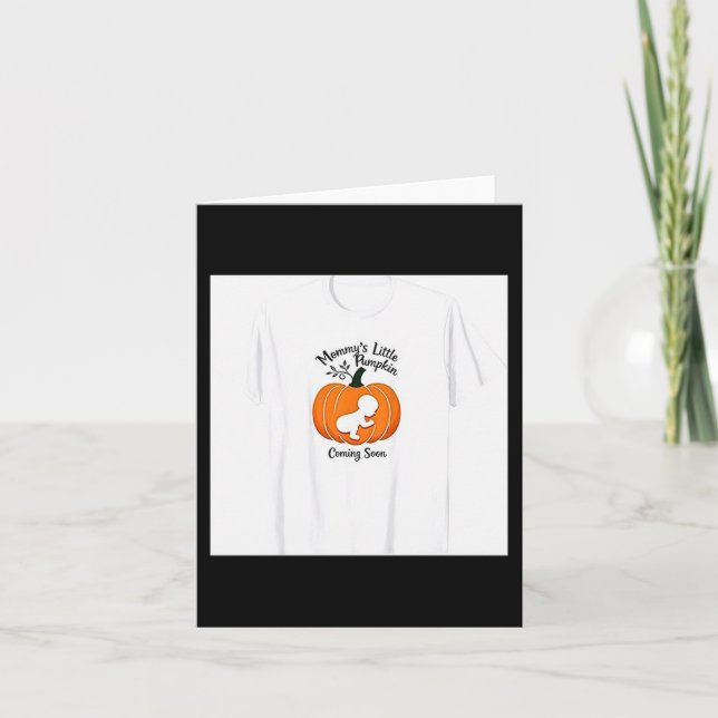 Carte Maman d'Halloween enceinte, son petit citrouille a (Devant)