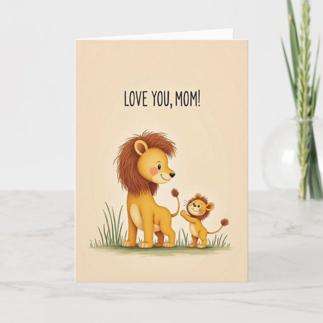 Carte Maman Douce Peluche Orange Chaude (Devant)