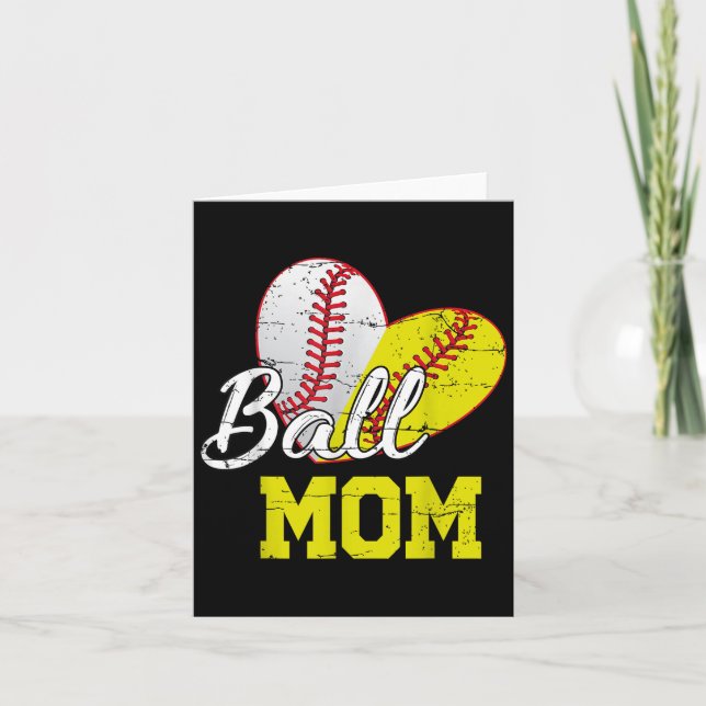 Carte Maman Drôle De Balle Softball Baseball Pour Les Fe (Devant)
