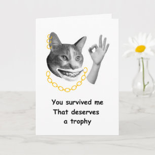 Carte Maman Drôle Tu As Survécu À Moi Trophée Humo
