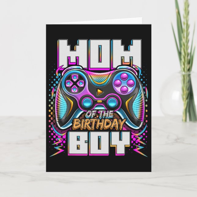 Carte Maman du garçon d'anniversaire correspondant jeu v (Devant)