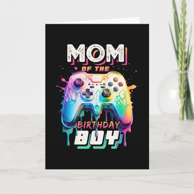 Carte Maman du garçon d'anniversaire correspondant jeu v (Devant)