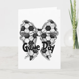 Carte Maman du jour de match de foot à nœud coquette Mam