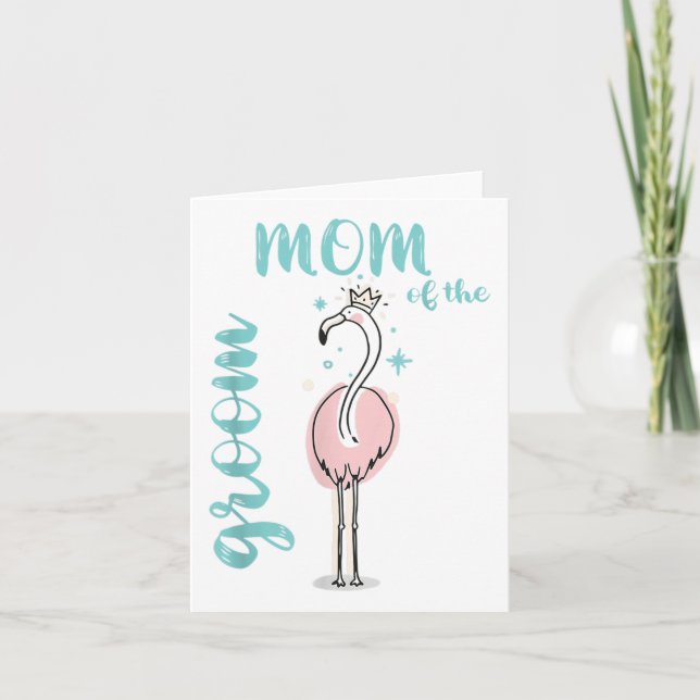 Carte Maman Du Mariage De Flamant rose Groom Corresponda (Devant)