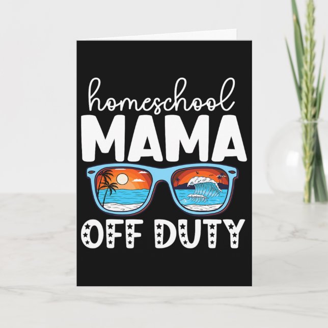 Carte Maman école à la maison hors service heureuse dern (Devant)